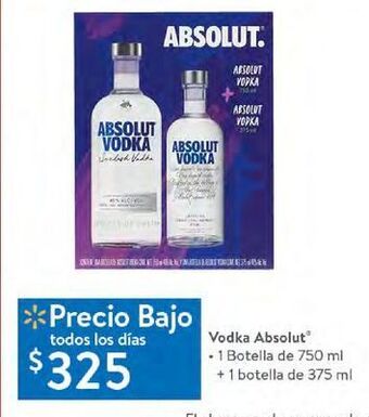 Vodka absolut 750ml + 375ml