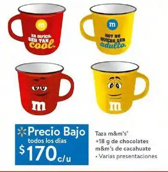 Taza m&m's + 18g de chocolates m&m's de cacahuate