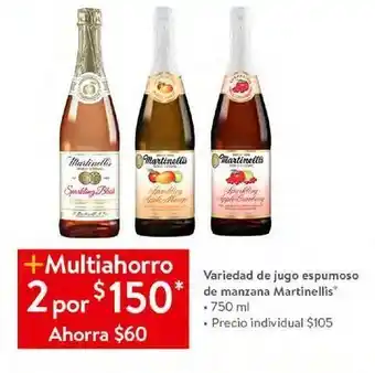 Jugo espumoso de manzana martinellis 750ml x2