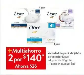 Pack de jabón de tocador dove x2