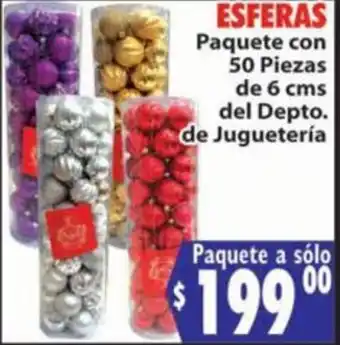 Esferas Paquete con 50 Piezas de 6cm del Depto. de Juguetería