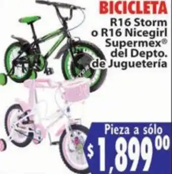 Bicicleta R16 Storm o R16 Nicegirl Supermex del Depto. de Juguetería