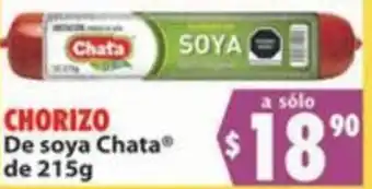 Casa Ley Chorizo De Soya Chata de 215g oferta