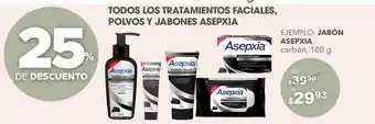 Todos los tratamientos faciales, polvos y jabones asepxia 100g