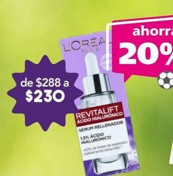 Farmacia San Pablo L´oreal sérum rellenador revitalift ácido hialurónico 30 ml aceite frasco gotero oferta