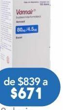 Farmacia San Pablo Vannair aerosol 120 aerosol inhalador budesónida 80 mcg fumarato de formoterol 4.5 mg oferta