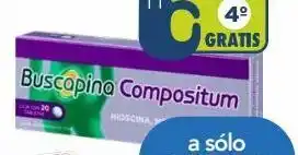 Buscapina compositum 20 tabletas caja butilhioscina 10 mg metamizol sódico 250 mg