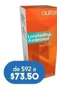 Loratadina 100 mg ambroxol 600 mg aurax solución 120 ml solución frasco dosificador