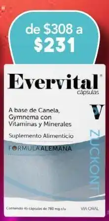 Farmacia San Pablo Evervital zuckont 45 cápsulas caja gymnema 200 mg oferta