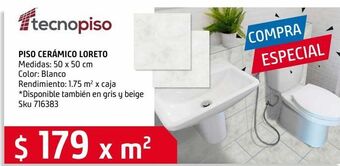 Sodimac Homecenter Piso cerámico 50x50 loreto blanco 1.75 oferta