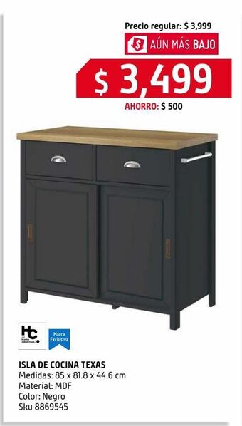 Sodimac Homecenter Isla cocina texas l negra oferta