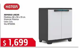 Sodimac Homecenter Armario mediano linear keter gris oferta
