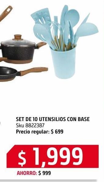 Sodimac Homecenter Set de utensilios con base 10 piezas oferta