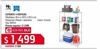 Sodimac Homecenter Estante con 4 repisas cromado oferta