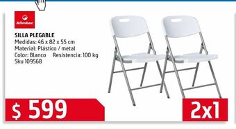 Sodimac Homecenter Silla plegable blanca oferta