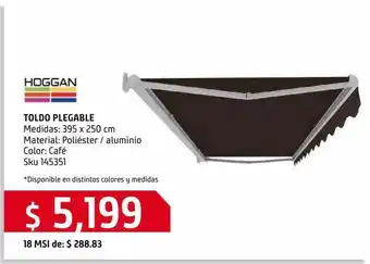 Sodimac Homecenter Toldo plegable color café 395 x 250 cm oferta