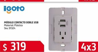 Sodimac Homecenter Módulo contacto doble usb oferta