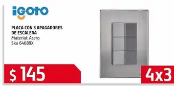 Sodimac Homecenter Placa inox con 3 apagadores de escalera oferta