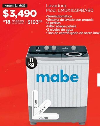 Chedraui Lavadora mabe oferta
