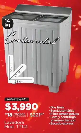 Chedraui Lavadora continental oferta