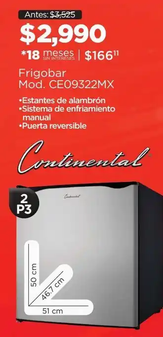 Chedraui Frigobar continental oferta