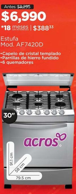 Chedraui Estufa acros oferta