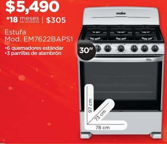 Chedraui Estufa mabe oferta