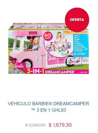 Juguetibici Vehículo Barbie Dreamcamper 3en1 GHL 93 oferta