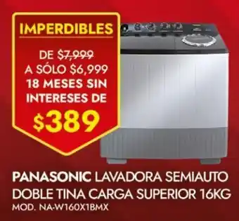 Chapur Panasonic Lavadora Semiauto DOble Tina Carga Superior 16kg oferta