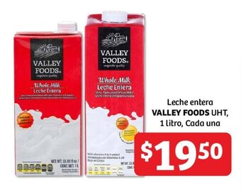 Soriana Híper Leche Entera Valley Foods UHT 1 litro oferta