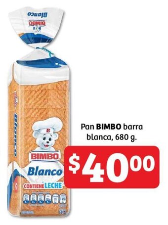 Soriana Híper Pan Bimbo Barra Blanca 680g oferta