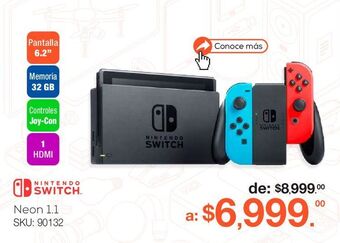 RadioShack Consola nintendo switch 1.1 32 gb joy-con neon blue and red oferta