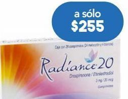Radiance 20 con 28 comprimidos caja