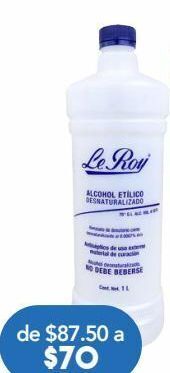 Farmacia San Pablo Le roy alcohol etílico desnaturalizado 1 l oferta