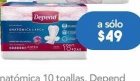 Farmacia San Pablo Depend toallas para incontinencia femenine larga 10 piezas oferta