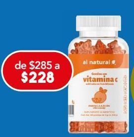 Farmacia San Pablo Al natural vitamina c suplemento alimenticio sabor naranja 60 piezas oferta