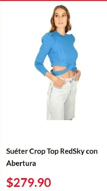 Woolworth Sueter Crop Top RedSky con Abertura oferta