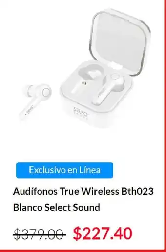 Audifonos True Wireless Bth023 Blanco Select Sound