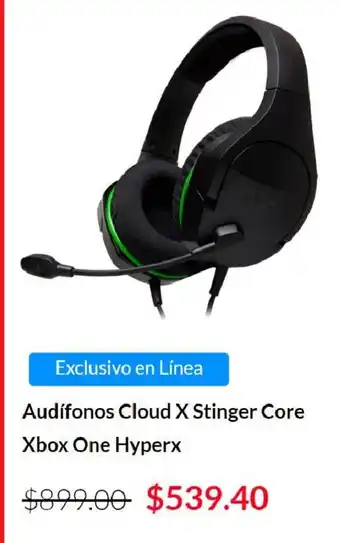 Audifonos Cloud X Stinger Core Xbox One HyperX