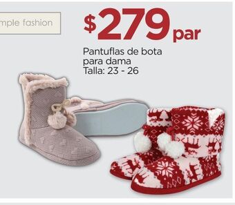Pantuflas de bota para dama