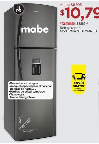Chedraui Refrigerador mabe oferta