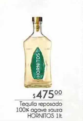 Tequila reposado 10% agave sauza hornitos 1l