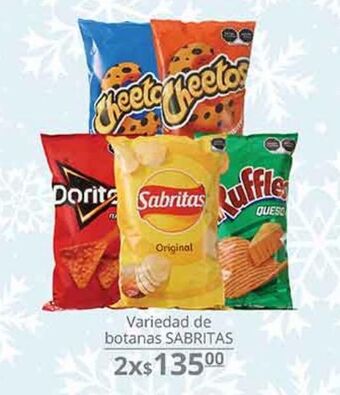 Variedad de botanas sabritas