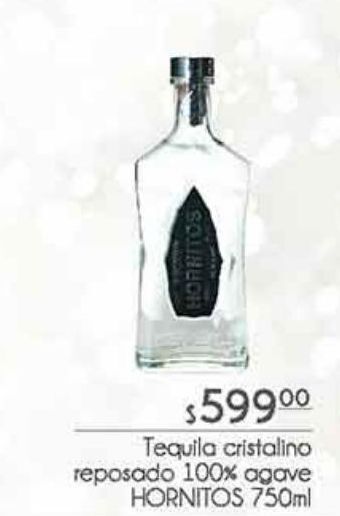 Fresko Tequila cristalino reposado 100% agave hornitos 750ml oferta