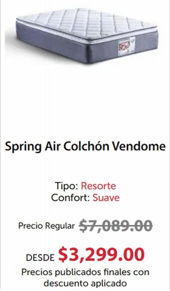 Super Colchones Spring Air Colchón Vendome oferta