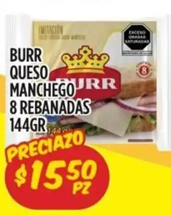 Burr Queso Manchego 8 Rebanadas 14gr