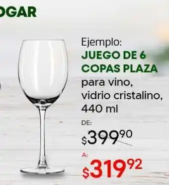 Juego de 6 copas plaza