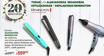 Alaciadoras, secadoras, estilizadoras y depiladoras remington