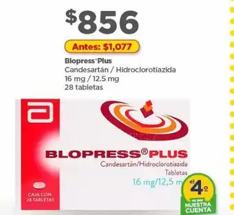 Bodega Aurrerá Blopress plus 16mg 28 tabletas. oferta
