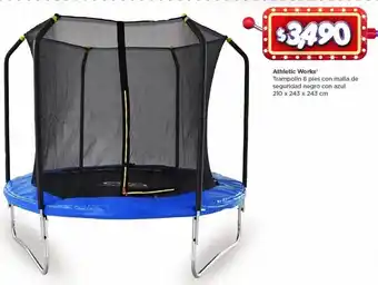 Bodega Aurrerá Athletic works trampolín 8 pies con malla de seguridad negro con azul oferta